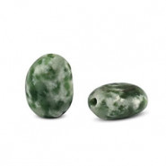 Natural stone bead Skarn oval 8x6mm Amazon green